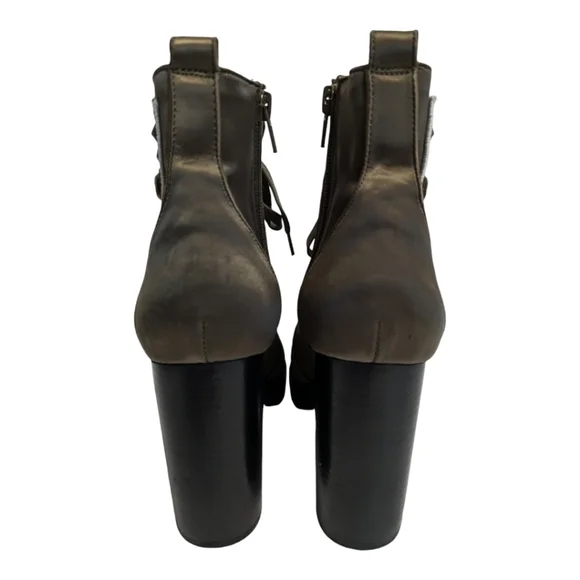 Steve Madden Laurie bootie olive satin Size 7.5 Military combat boot - Picture 6 of 9